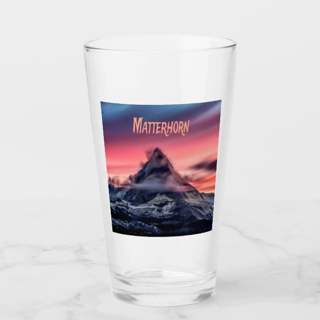 Matterhorn Mountain Europe Alps Switzerland Italy Glass (Front)