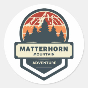 Matterhorn mountain peak climbing and hiking classic round sticker