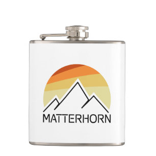 Matterhorn Switzerland Italy Retro Hip Flask