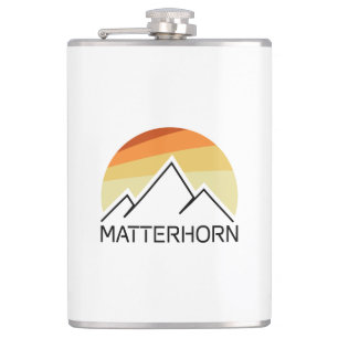 Matterhorn Switzerland Italy Retro Hip Flask