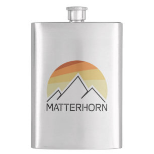 Matterhorn Switzerland Italy Retro Hip Flask