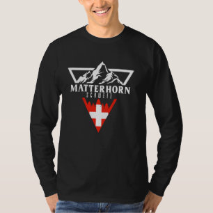 Matterhorn Switzerland Mountains Rockclimbing Hiki T-Shirt