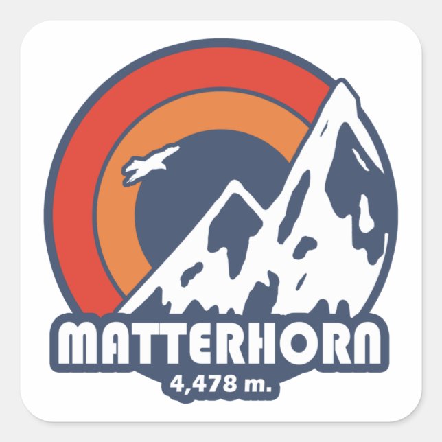Matterhorn Switzerland Sun Eagle Square Sticker (Front)