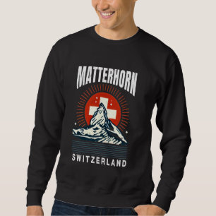 Matterhorn Switzerland - Swiss Flag Wear Alpine Mo Sweatshirt