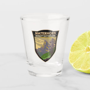 Matterhorn Switzerland Travel Art Vintage Shot Glass