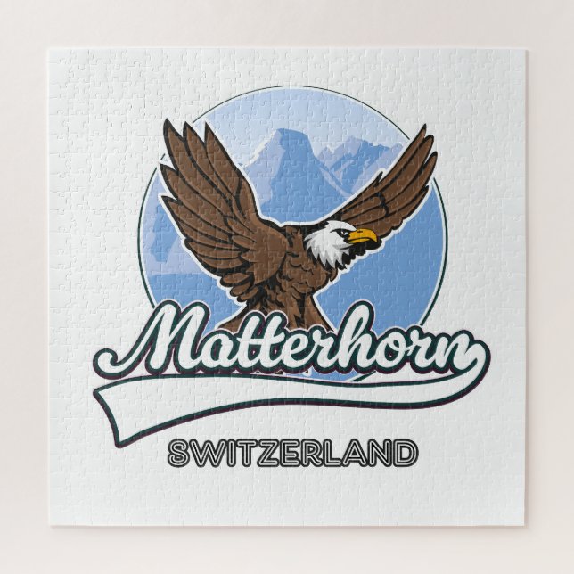 Matterhorn Switzerland travel logo Jigsaw Puzzle (Vertical)