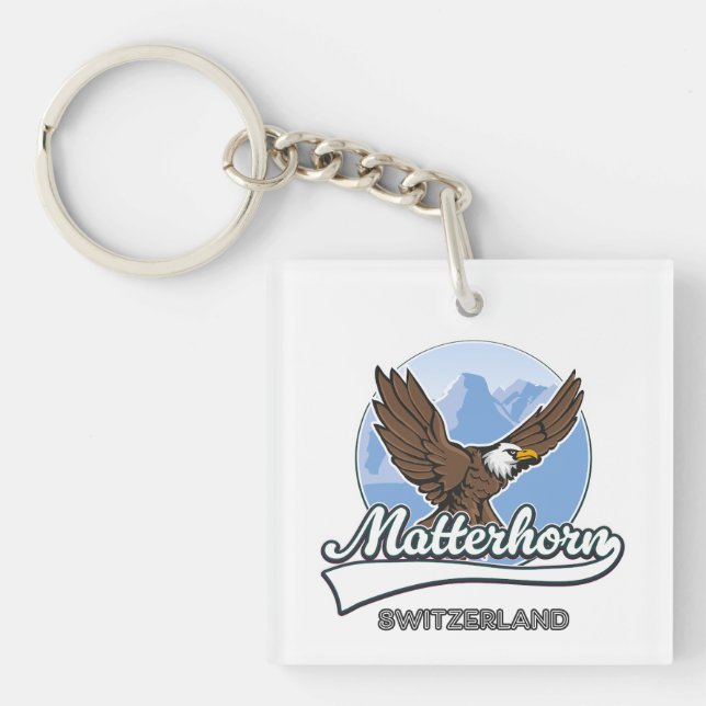 Matterhorn Switzerland travel logo Key Ring (Front)
