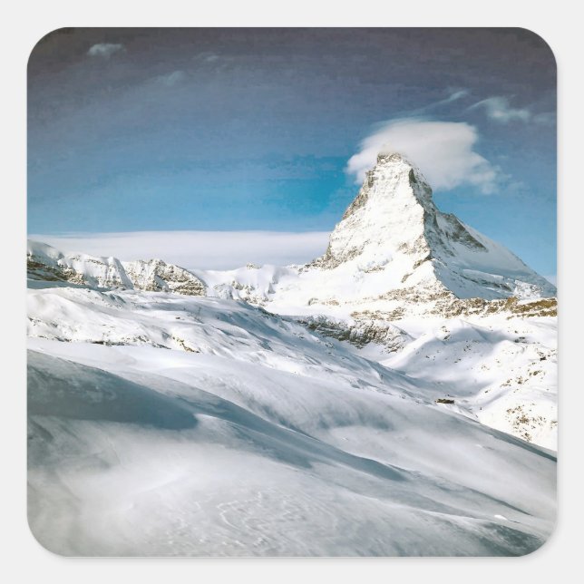 Matterhorn, Zermatt Square Sticker (Front)