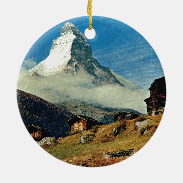 Matterhorn, Zermatt, Switzerland Ceramic Tree Decoration (Back)