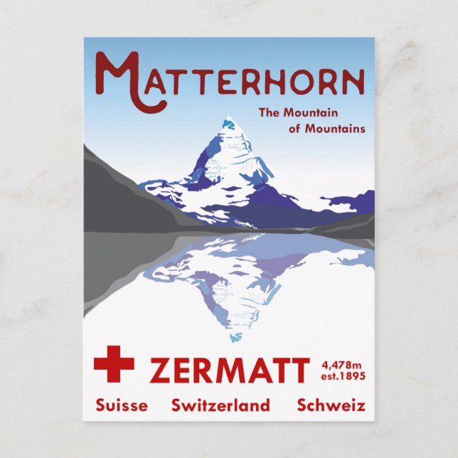 Matterhorn, Zermatt, Switzerland, Postcard (Front)