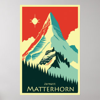 Matterhorn, Zermatt,Switzerland,Ski Poster 