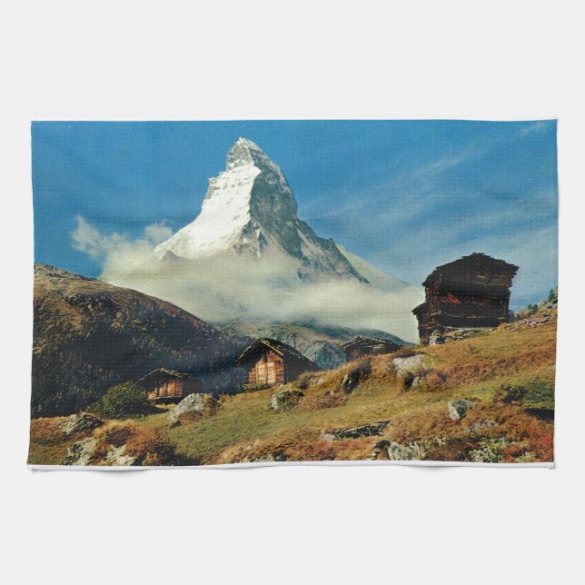 Matterhorn, Zermatt, Switzerland Tea Towel (Horizontal)