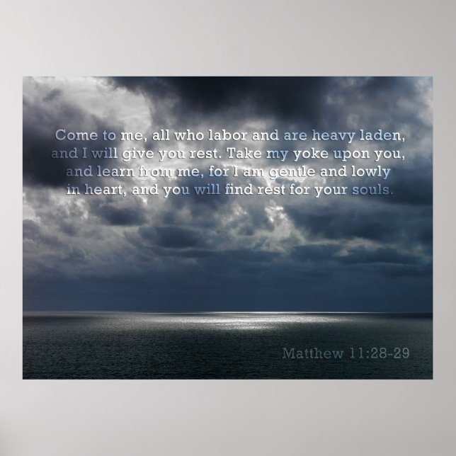 Matthew 11:28-29 Poster (Front)