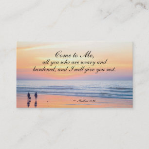 Matthew 11:28 Come to Me all who are Weary Ocean Business Card