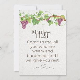Matthew 11:28 Come to Me Scripture Grapevine Invitation