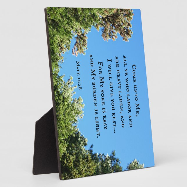Matthew 11:28 Come unto me all ye who labour.... Plaque (Side)