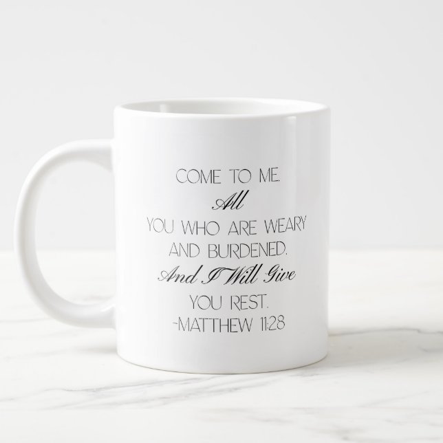 Matthew 11:28 Hope Bible Verse Mug  (Left)