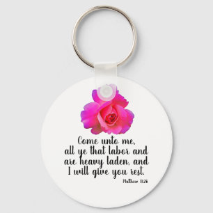 Matthew 11:28 I Will Give You Rest Bible Quote Ke Key Ring