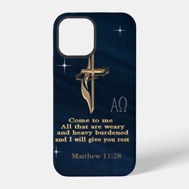 Matthew 11:28 iPhone case (Back)