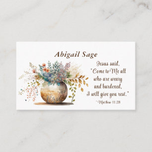 Matthew 11:28 Jesus said, Come to Me Bible Verse Business Card