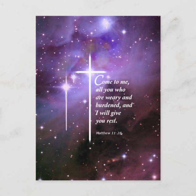 Matthew 11:28 postcard (Front)