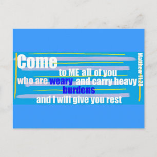 Matthew 11:28 postcard