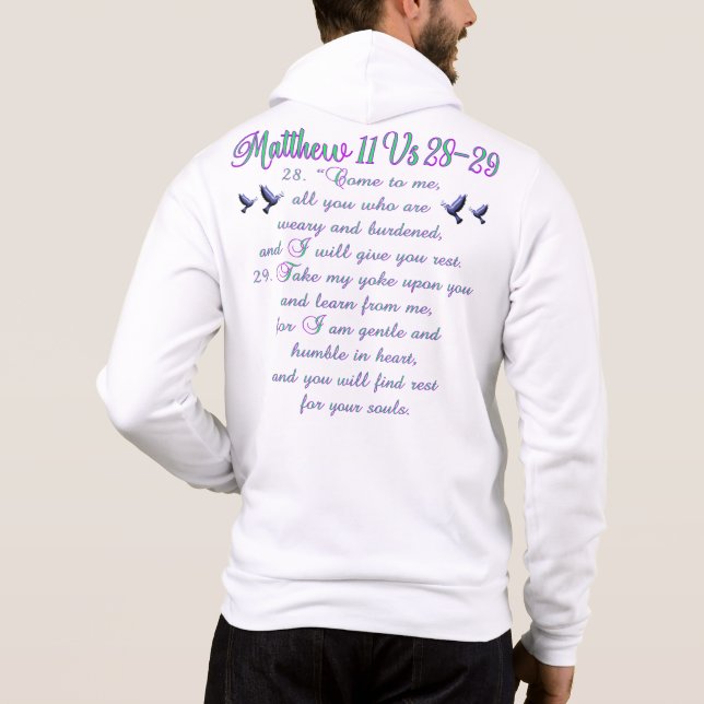 Matthew 11 Custom Graphics Zip Hoodie (Back)