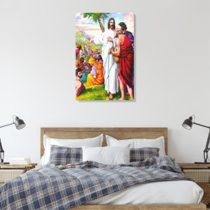 Matthew 14:13-21 Jesus Feeds 5000 Men Canvas Print