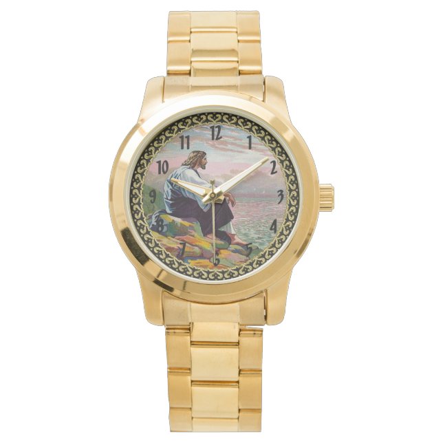 Matthew 14:22-23 Jesus Prays by Himself by the sea Watch (Front)