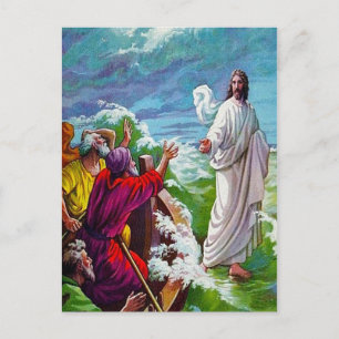 Matthew 14:24-33 Jesus Walks on the Sea postcard