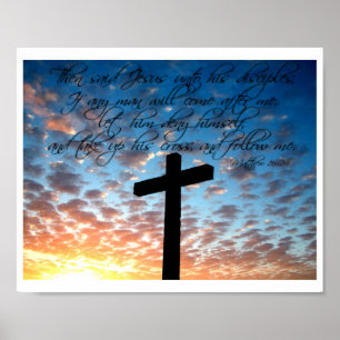 Matthew 16:24 Bible Scripture Art Print