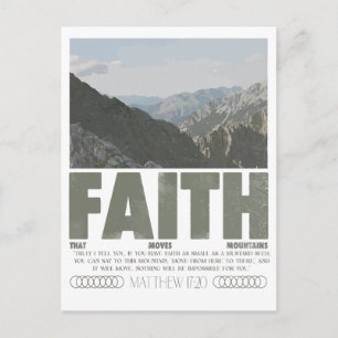 Matthew 17:20 Faith Can Move Mountains Postcard