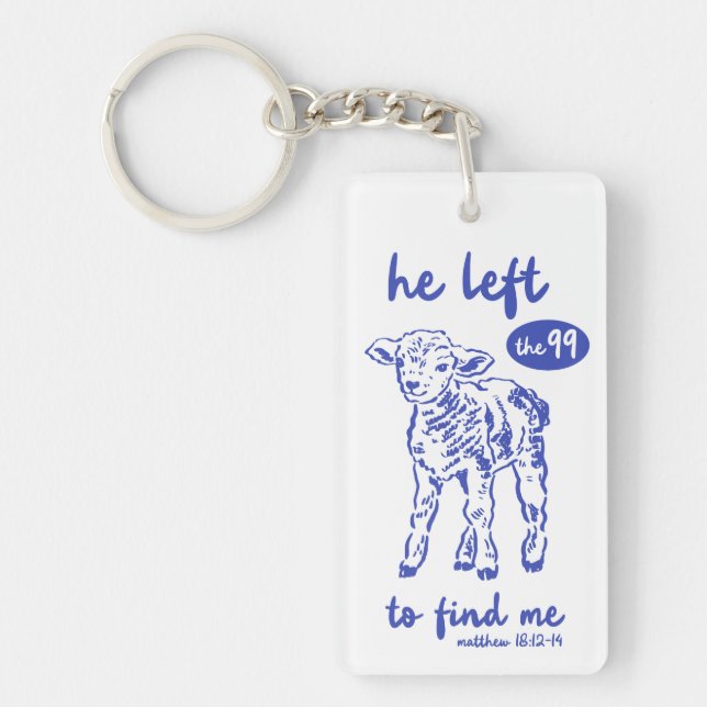 Matthew 18:12–14 Lost Sheep Christian Scripture Key Ring (Front)