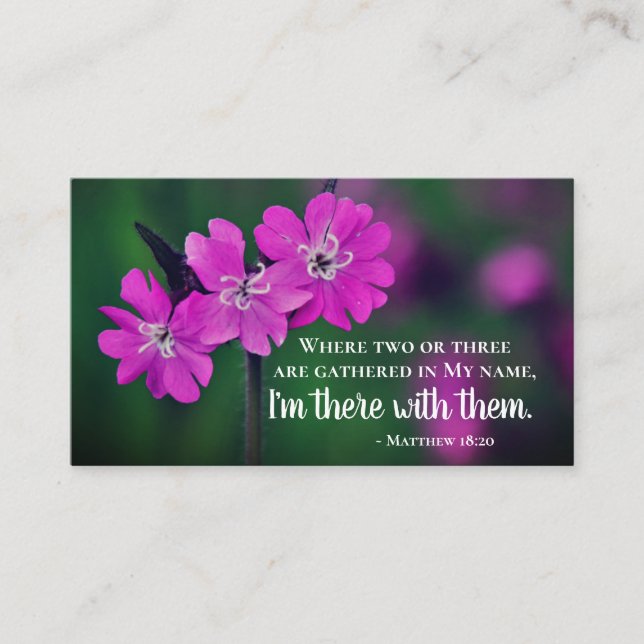 Matthew 18:20 Two or Three Gather in My Name Business Card (Front)