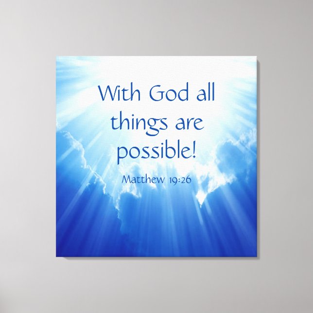 Matthew 19:26  canvas print (Front)