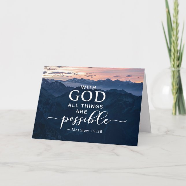 Matthew 19:26 With God All Things are Possible Card (Front)