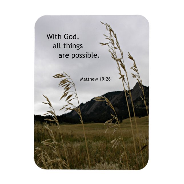 Matthew 19:26 With God, all things are possible Magnet (Vertical)