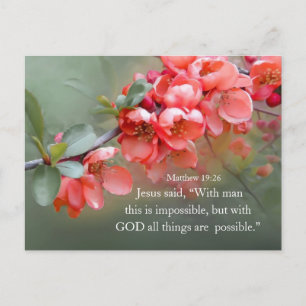 Matthew 19:26 With GOD All Things are Possible Postcard
