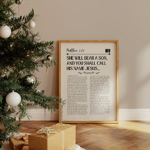 Matthew 1:21 Christmas Wall Print