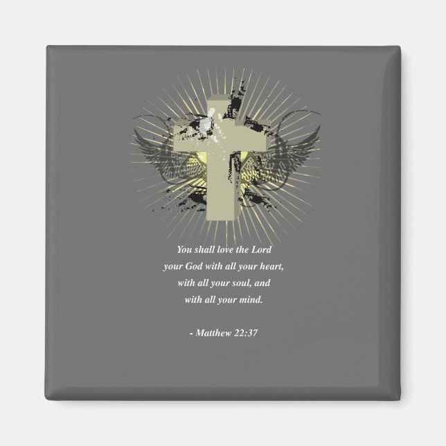 MATTHEW 22:37 Bible Verse Magnet (Front)