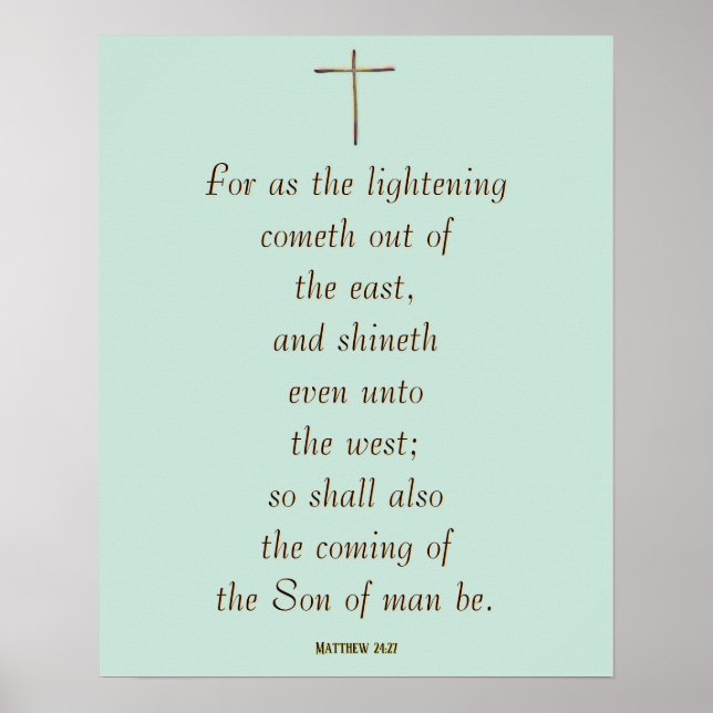 MATTHEW 24:27 “For as the lightning cometh…” Poster (Front)