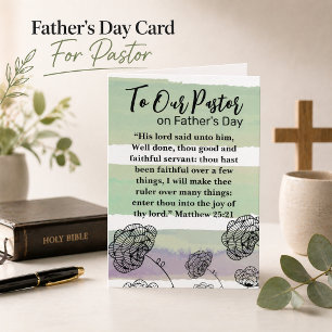 Matthew 25:21 Pastor Appreciation Father's Day  Thank You Card