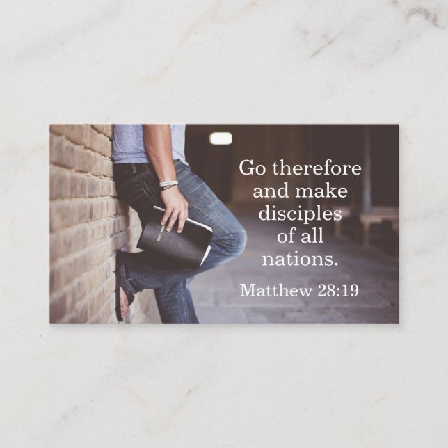 Matthew 28:19 Go therefore and make disciples Business Card (Front)