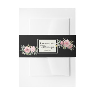 Matthew 28:20 I Am With You Always Pink Floral Invitation Belly Band
