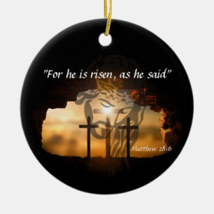 Matthew 28:6 ceramic tree decoration