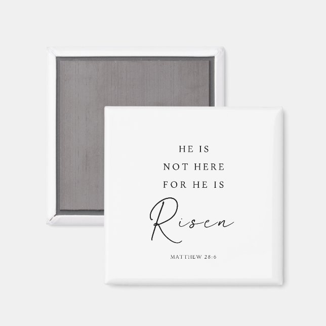 Matthew 28:6 He is Risen, Christian Easter Magnet (Front/Back)