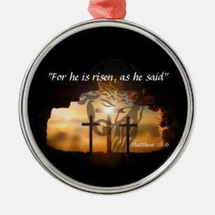Matthew 28:6 metal tree decoration