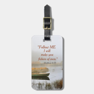 Matthew 4:19 Bible Verse Fishers of Men, Custom Luggage Tag