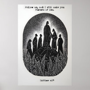 Matthew 4 19 Fishers of Men Art Print Follow Me