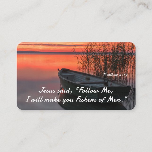 Matthew 4:19 Fishers of Men Christian Bible Verse Business Card (Front)
